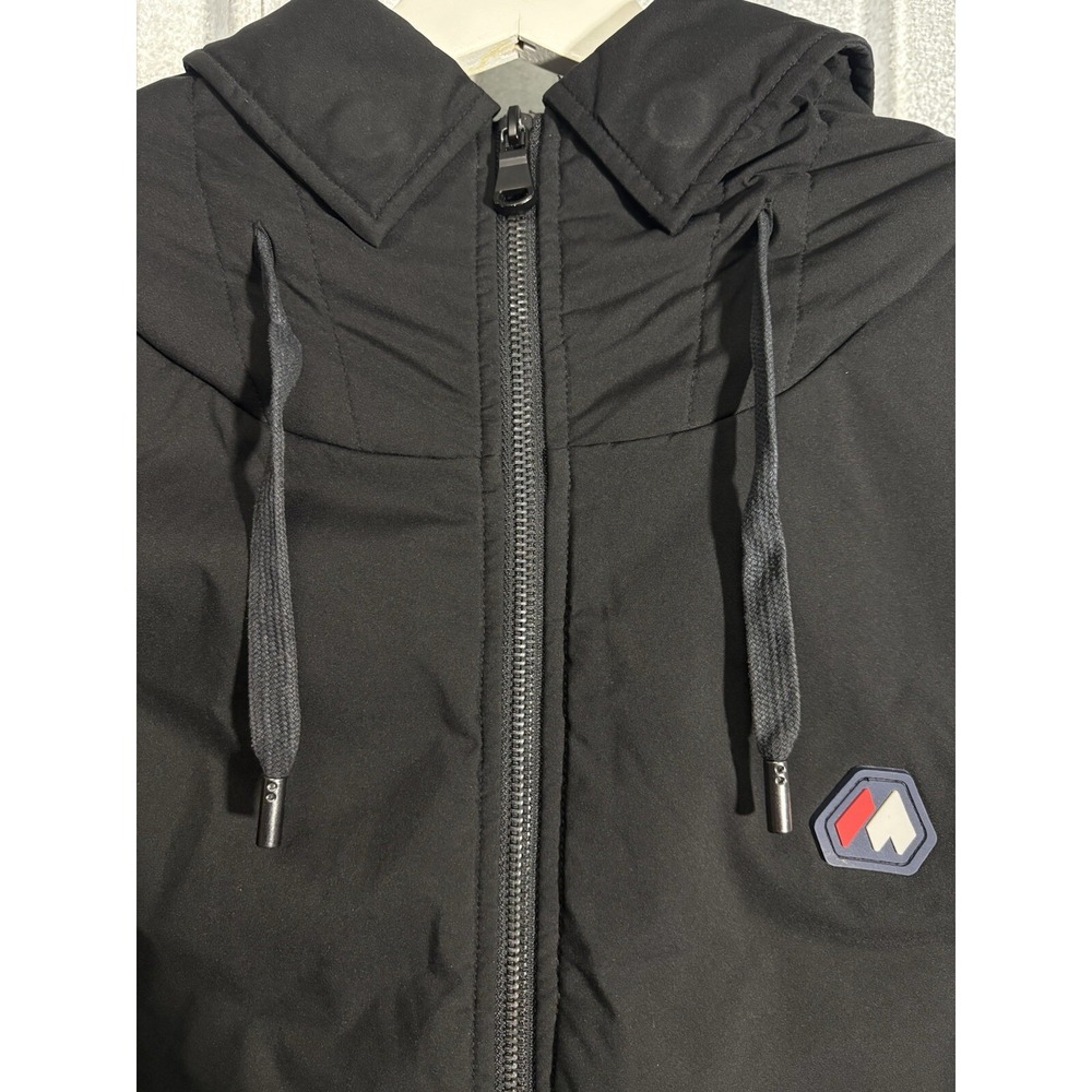Marwin Sports Men Vest Large L Black Full Zip Hooded Sleeveless Gilet Pockets - Picture 10 of 11
